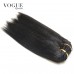 Clip In Human Hair Extensions Yaki Straight 100% Human Brazilian Hair Natural Black Hair